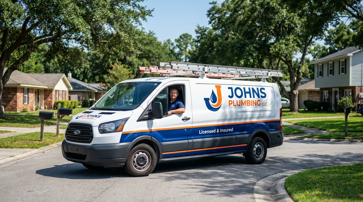 Johns Plumbing LLC service van in Montpelier, IN